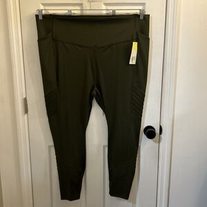 Women's Sculpt Motto Leggings 27" - All in Motion Olive Green Size 4X